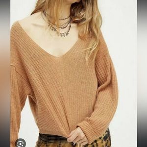 Free people lightweight cashmere v neck sweater